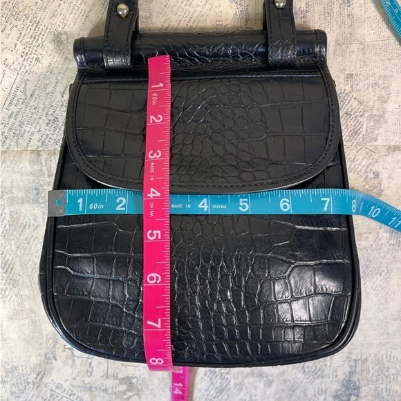 NJY croc embossed leather crossbody bag - Picture 9 of 11